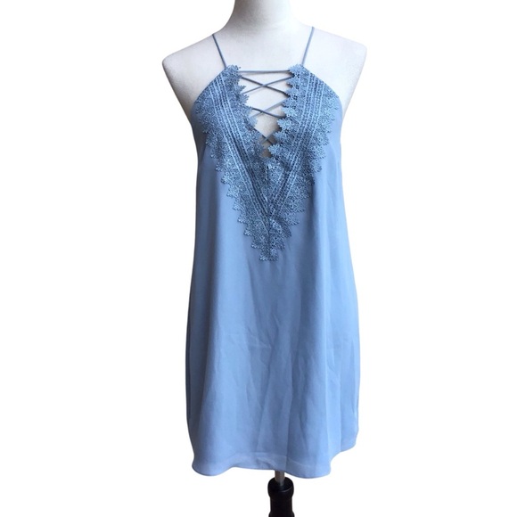 Wayf Dusty Blue Slip Dress Size Small New - Picture 5 of 12